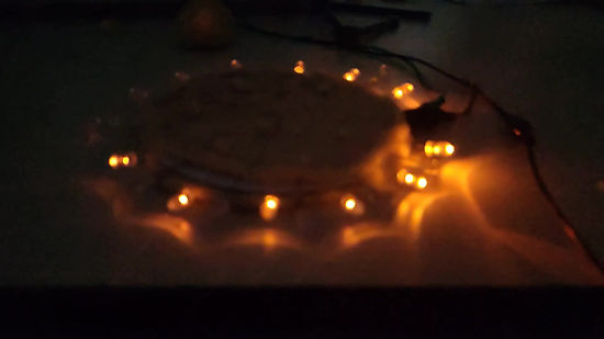 Student "Electric Pizza" Diode Sculpture using an AC Hand Generator